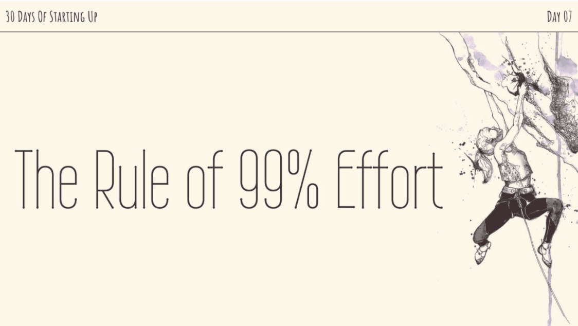The Rule of 99% Effort